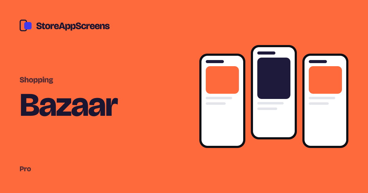 Bazaar: Shopping app screenshot template · StoreAppScreens